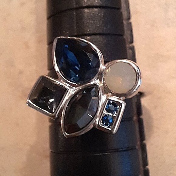 Ring Multicolored Stones Sterling Silver - Picture 2 of 8